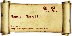 Magyar Nanett névjegykártya